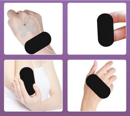 Black Premium Tape (60 Pack) - Pain Free Removal, Hypoallergenic, Latex Free & Gentle On Skin - Skin Friendly Adhesive Cotton Tape