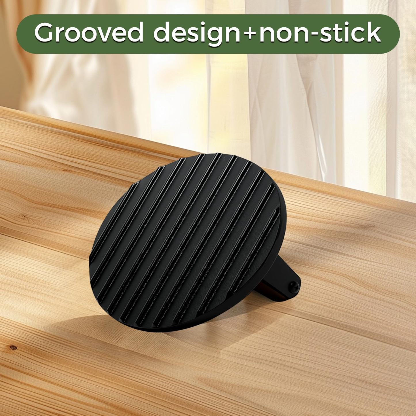 Cast Iron Smash Burger Press 7.1",Grill Bacon Meat Press Tool,Perfect for Blackstone, Camp Chef, Weber Grills & Indoor Griddles – BBQ & Cookout Must-Have (Round -Grooved)