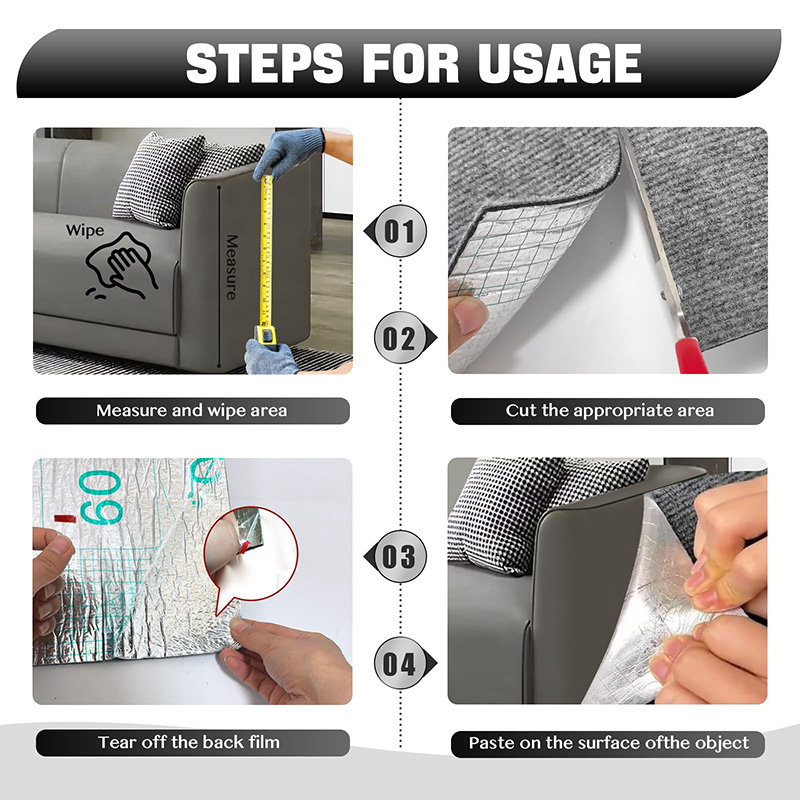 Cat Scratching Carpet Mat, Self-Adhesive Trimmable Cat Climbing Post Covered Pad Replacement for DIY Cat Tree Shelf Steps Couch Corner Wall Cat Scratcher Furniture Protector