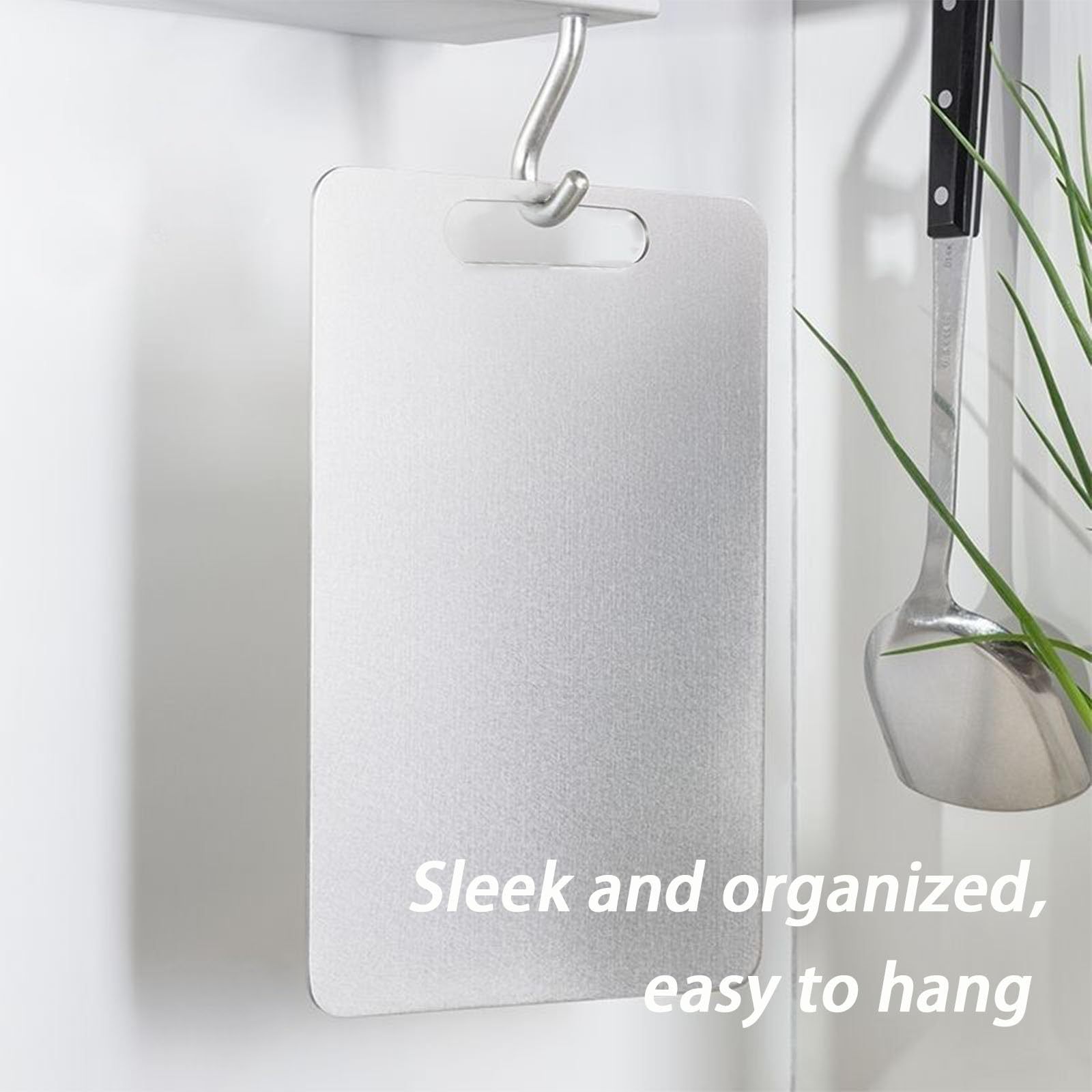 100% Pure Titanium Cutting Board Set of 3, Double-Sided Pure Cut Titanium Cutting Boards for Kitchen Dishwasher Safe, Camping Charcuterie Cutting Board Mat for Fruit, Meat & Outdoor BBQ Party (S+M+L)