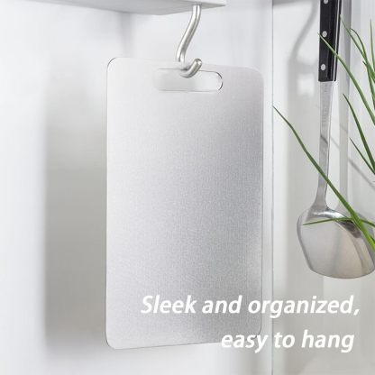 100% Pure Titanium Cutting Board Set of 3, Double-Sided Pure Cut Titanium Cutting Boards for Kitchen Dishwasher Safe, Camping Charcuterie Cutting Board Mat for Fruit, Meat & Outdoor BBQ Party (S+M+L)