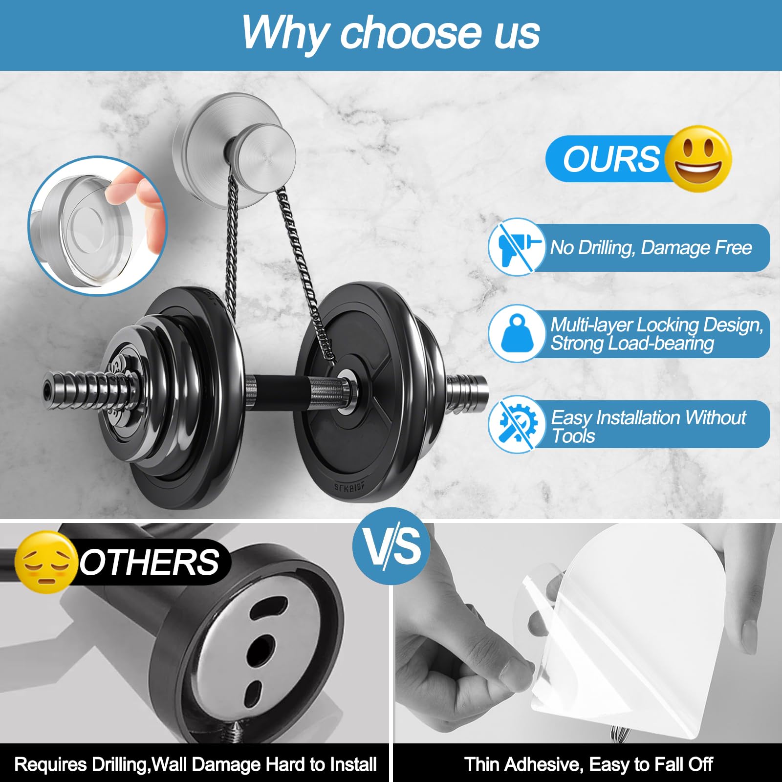 Suction Cup Hooks for Glass Window, Mirror, Wreaths - Shower Hooks for Inside Shower, No Drill Towel Hooks for Bathrooms, Bath Robe Coat Looafh Hook for Hanging - Silver(2 Pack)