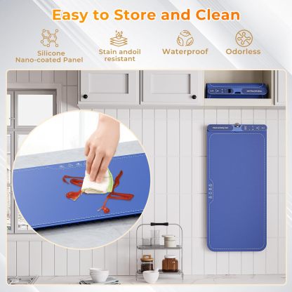 Warming Mat for Food Extra Large 32"x15", Electric Silicone Food Warmer Trays for Chafing Dishes & Buffet,Portable Countertop Food Warmers for Parties, 7-Level Temp 8-Hour Timer， Blue