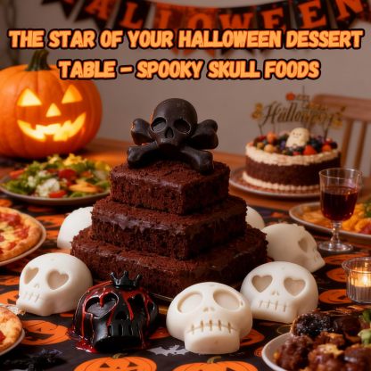 Halloween 2-Pack Skull Silicone Baking Molds Pan - 6-Cavity for Cakelet & Chocolate, BPA-Free Food Grade, Non-Stick Easy Release & Dishwasher Safe