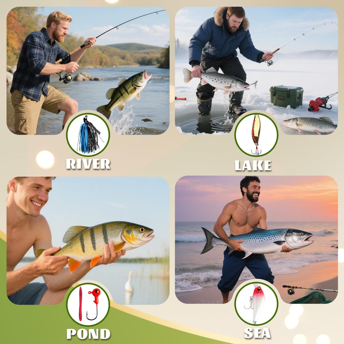Fishing Advent Calendar 2025 for Adult Teen Boy Men - 24 Days Christmas Countdown Fishing Lure Tackle Kit for Bass Trout - Christmas Gift for Dad Husband Boyfriend Him Surprise