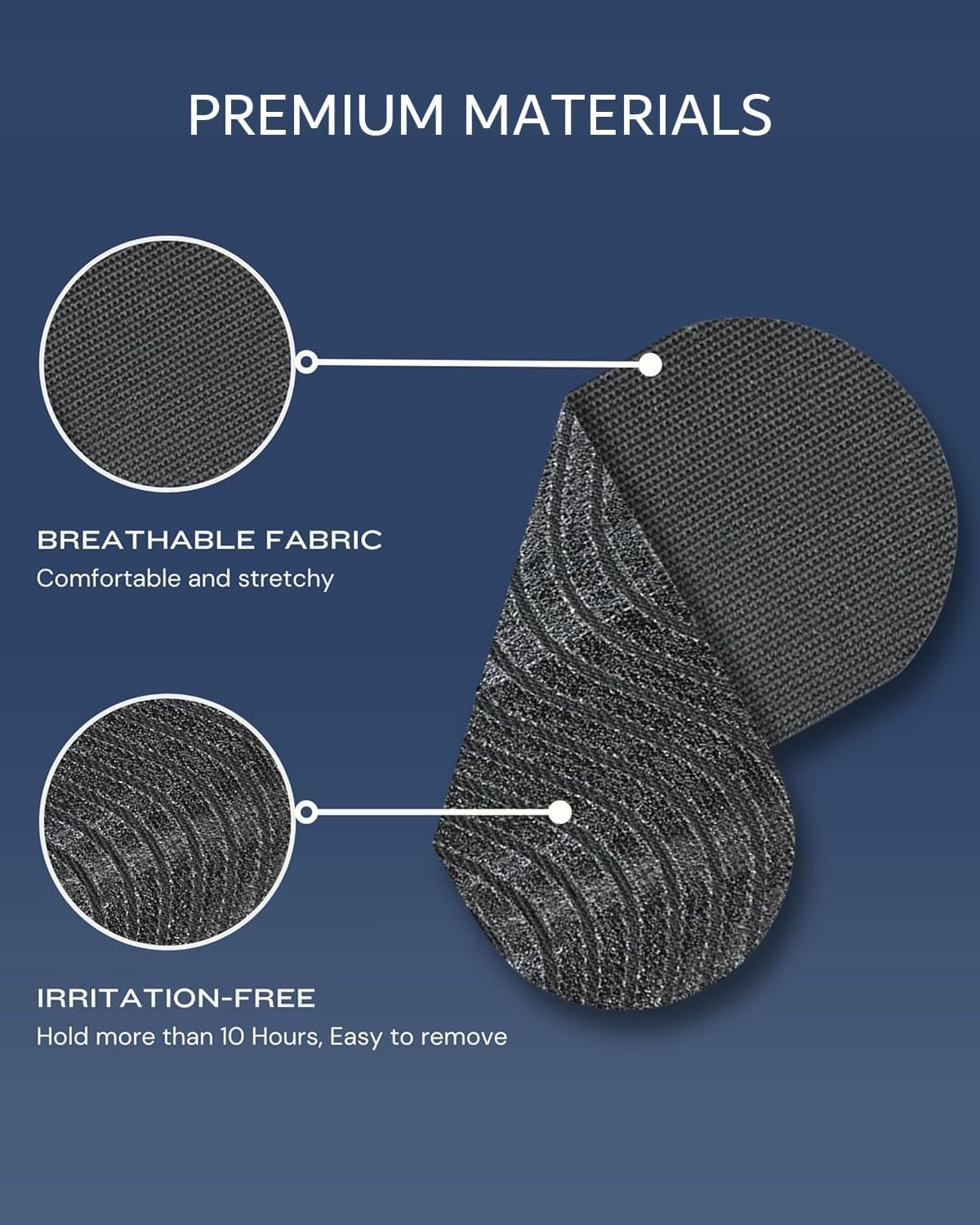 Black Premium Tape (60 Pack) - Pain Free Removal, Hypoallergenic, Latex Free & Gentle On Skin - Skin Friendly Adhesive Cotton Tape