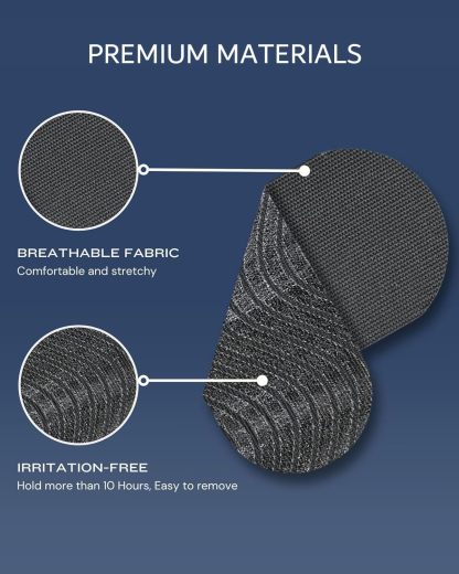 Black Premium Tape (60 Pack) - Pain Free Removal, Hypoallergenic, Latex Free & Gentle On Skin - Skin Friendly Adhesive Cotton Tape