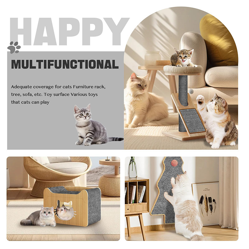 Cat Scratching Carpet Mat, Self-Adhesive Trimmable Cat Climbing Post Covered Pad Replacement for DIY Cat Tree Shelf Steps Couch Corner Wall Cat Scratcher Furniture Protector