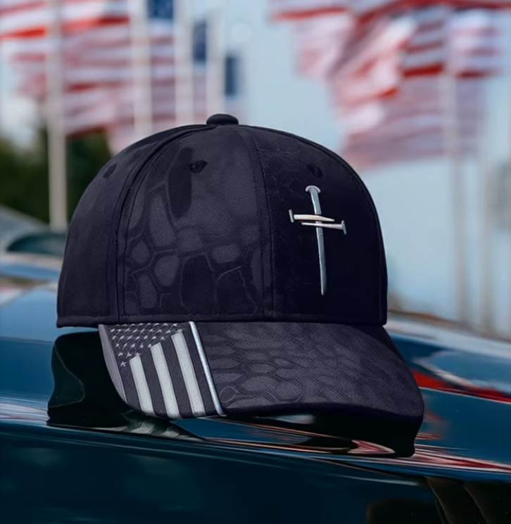 Last Day 49% OFF-✝️Adjustable Jesus 3 Nail Cross Hat🎁With Free 4" Decal