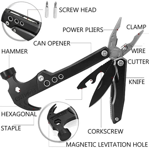 14 in 1 Stainless Steel Multifunctional Hammer Tool.
