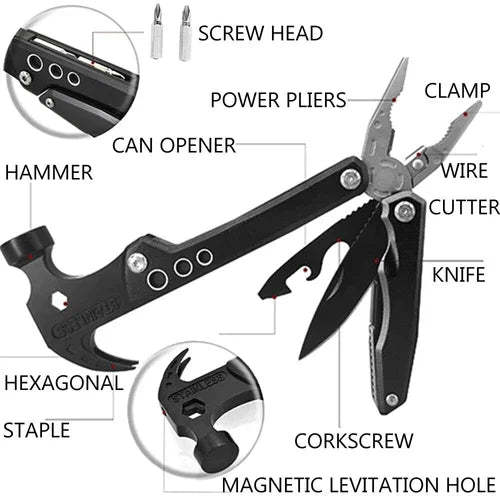 14 in 1 Stainless Steel Multifunctional Hammer Tool.