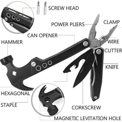 14 in 1 Stainless Steel Multifunctional Hammer Tool.