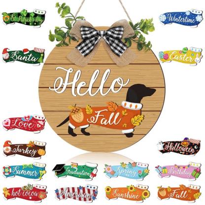 16pcs Interchangeable Dachshund Sign Dog Welcome Sign