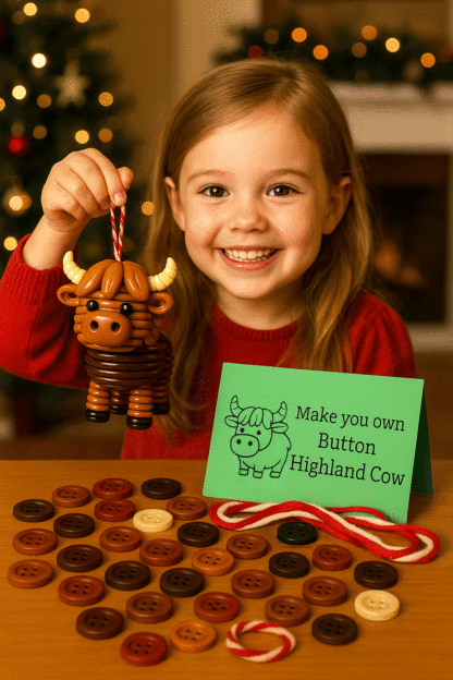 DIY Button Highland Cow Craft Kit