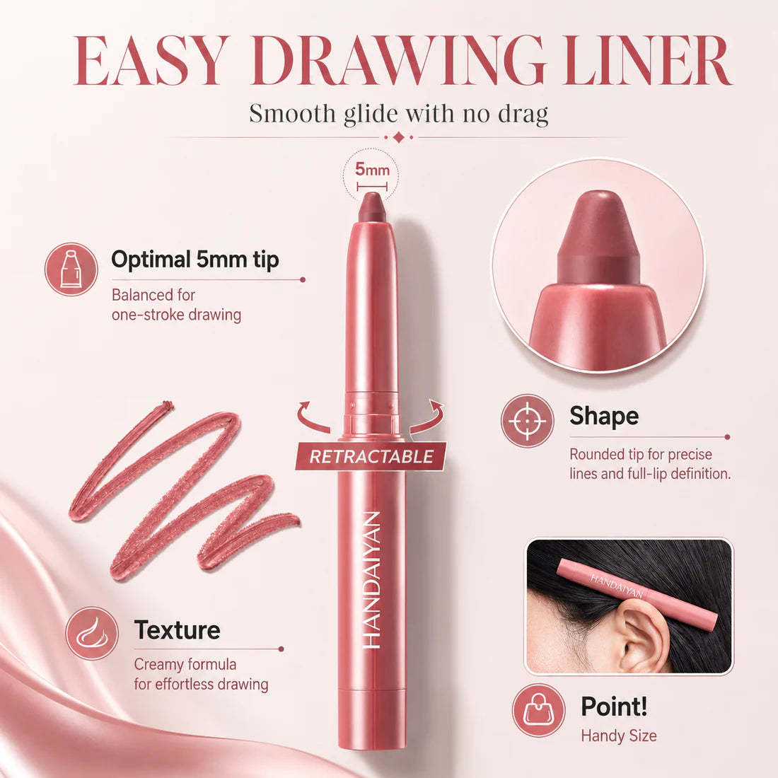 🔥Last Day Buy 1 Get 1 Free🔥Easy Glide Lip Liner — Creamy, Blendable Color with Smooth Application