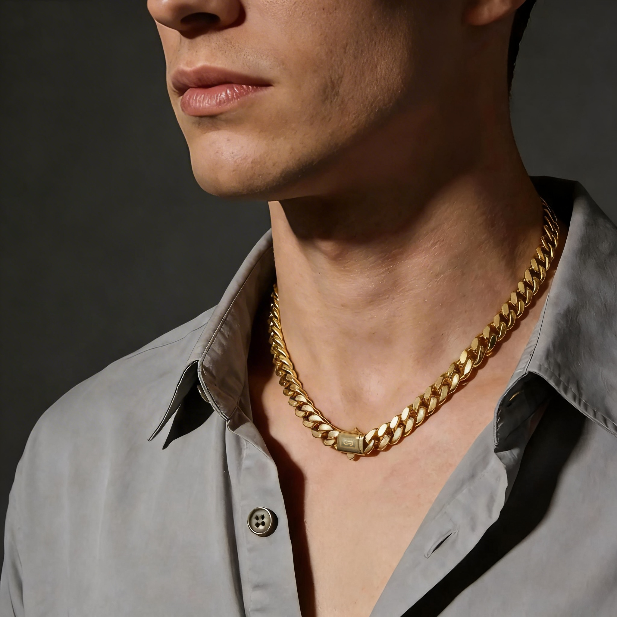 musthavestroe Real Gold-Plated Royal Monaco Cuban Necklace, Italian Jewelry for Men & Women, Gift for Fashion Lovers