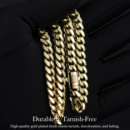 musthavestroe Real Gold-Plated Royal Monaco Cuban Necklace, Italian Jewelry for Men & Women, Gift for Fashion Lovers
