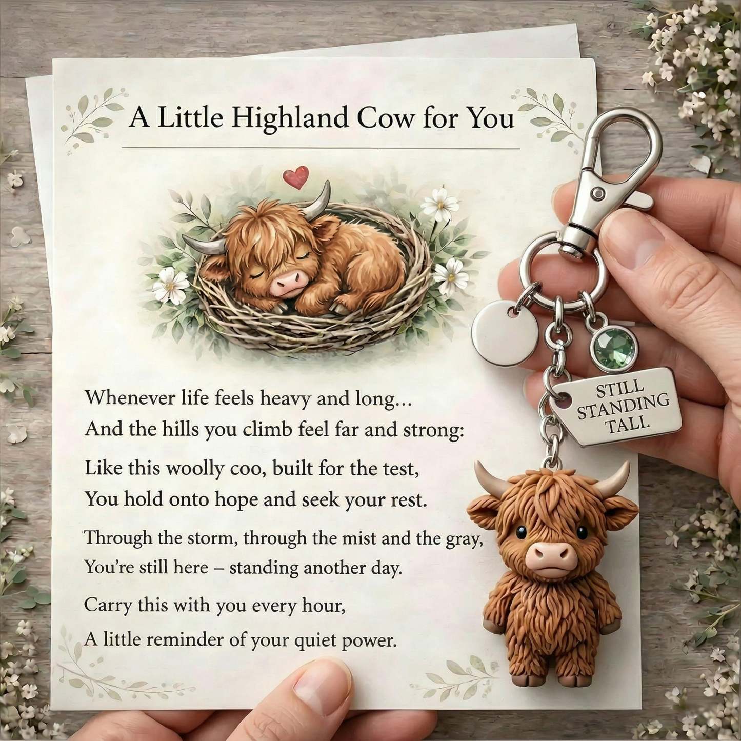 🐮 A Little Highland Cow For You Keychain: Your Daily Reminder of Quiet Strength