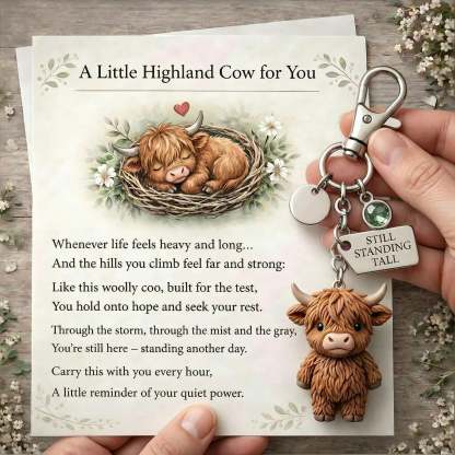 🐮 A Little Highland Cow For You Keychain: Your Daily Reminder of Quiet Strength