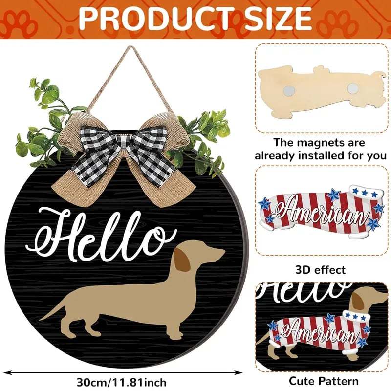 16pcs Interchangeable Dachshund Sign Dog Welcome Sign
