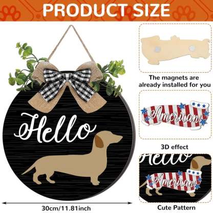 16pcs Interchangeable Dachshund Sign Dog Welcome Sign