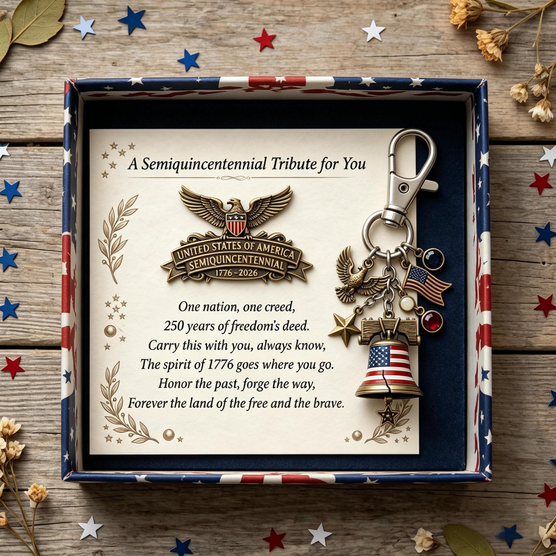 🦅 Semiquincentennial Tribute Set: Lapel Pin + Keychain