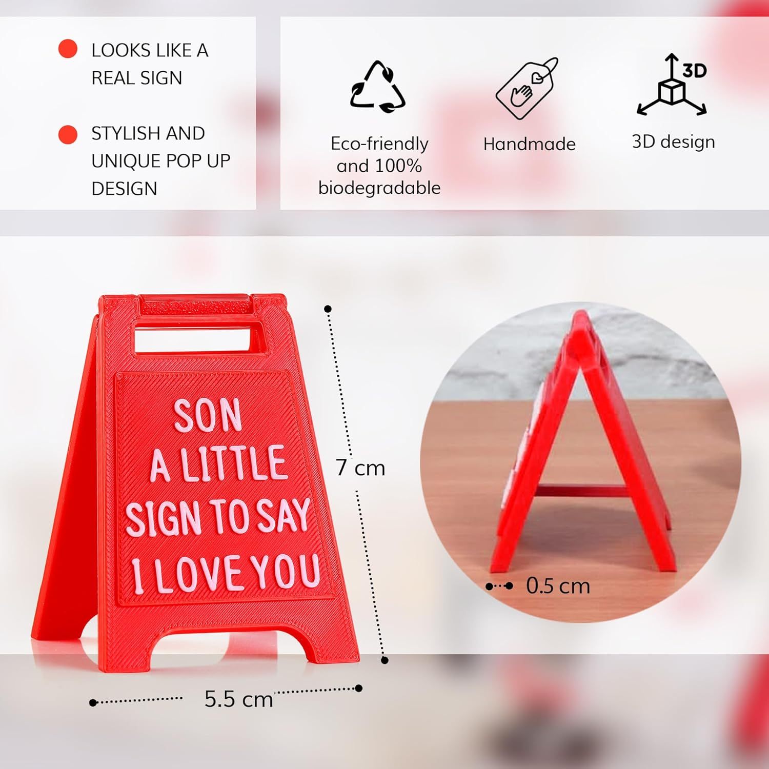 Mini Sign Valentine's Decoration Anniversary Present - Romantic I Love You Sign