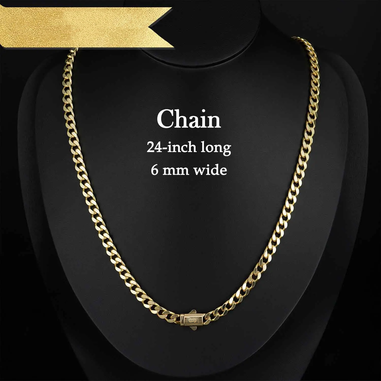 musthavestroe Real Gold-Plated Royal Monaco Cuban Necklace, Italian Jewelry for Men & Women, Gift for Fashion Lovers