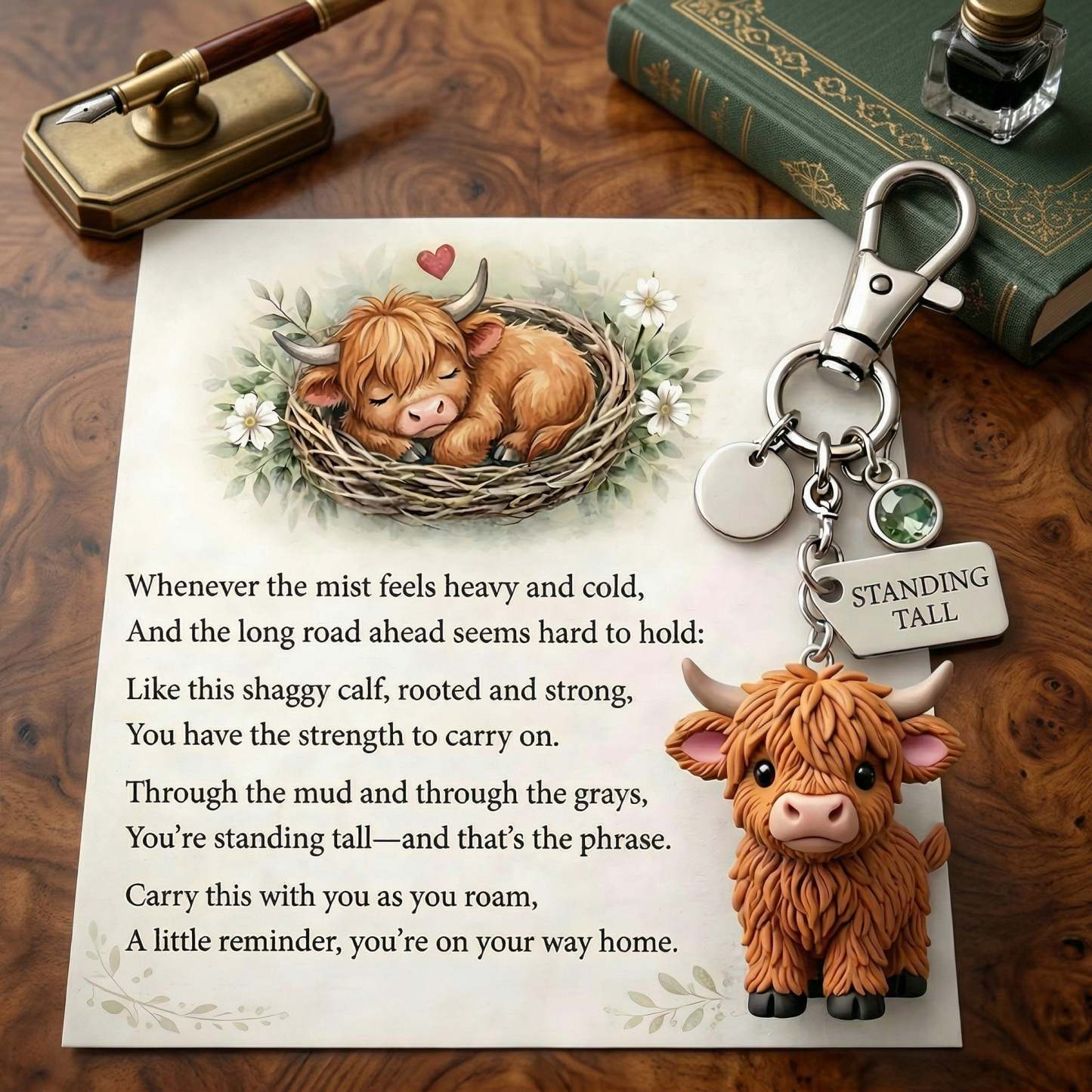 🐮 A Little Highland Cow For You Keychain: Your Daily Reminder of Quiet Strength