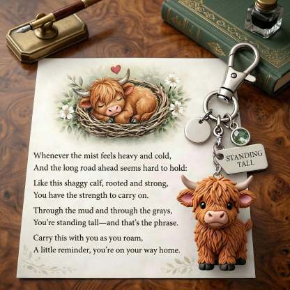 🐮 A Little Highland Cow For You Keychain: Your Daily Reminder of Quiet Strength