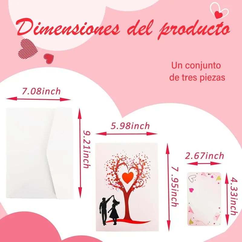 🌸Valentine's Day Hot Sale💕3D Pop-Up Anniversary Card - Romantic Love Tree & Hearts Design💌