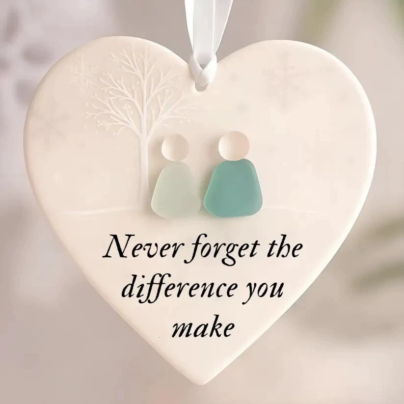 Heart-Shaped Sea Glass Friendship Decor🌊✨ Shaped by Nature & Crafted by Hand 💝