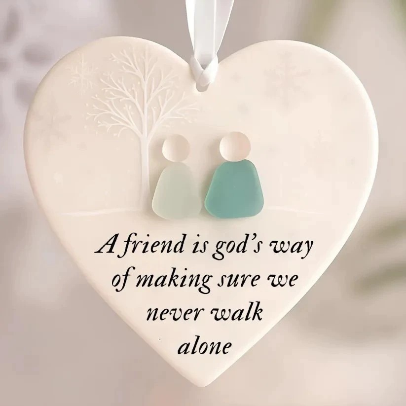 Heart-Shaped Sea Glass Friendship Decor🌊✨ Shaped by Nature & Crafted by Hand 💝