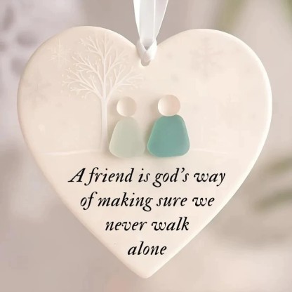 Heart-Shaped Sea Glass Friendship Decor🌊✨ Shaped by Nature & Crafted by Hand 💝