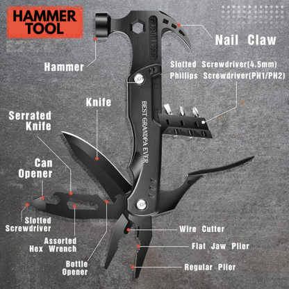 14 in 1 Stainless Steel Multifunctional Hammer Tool.