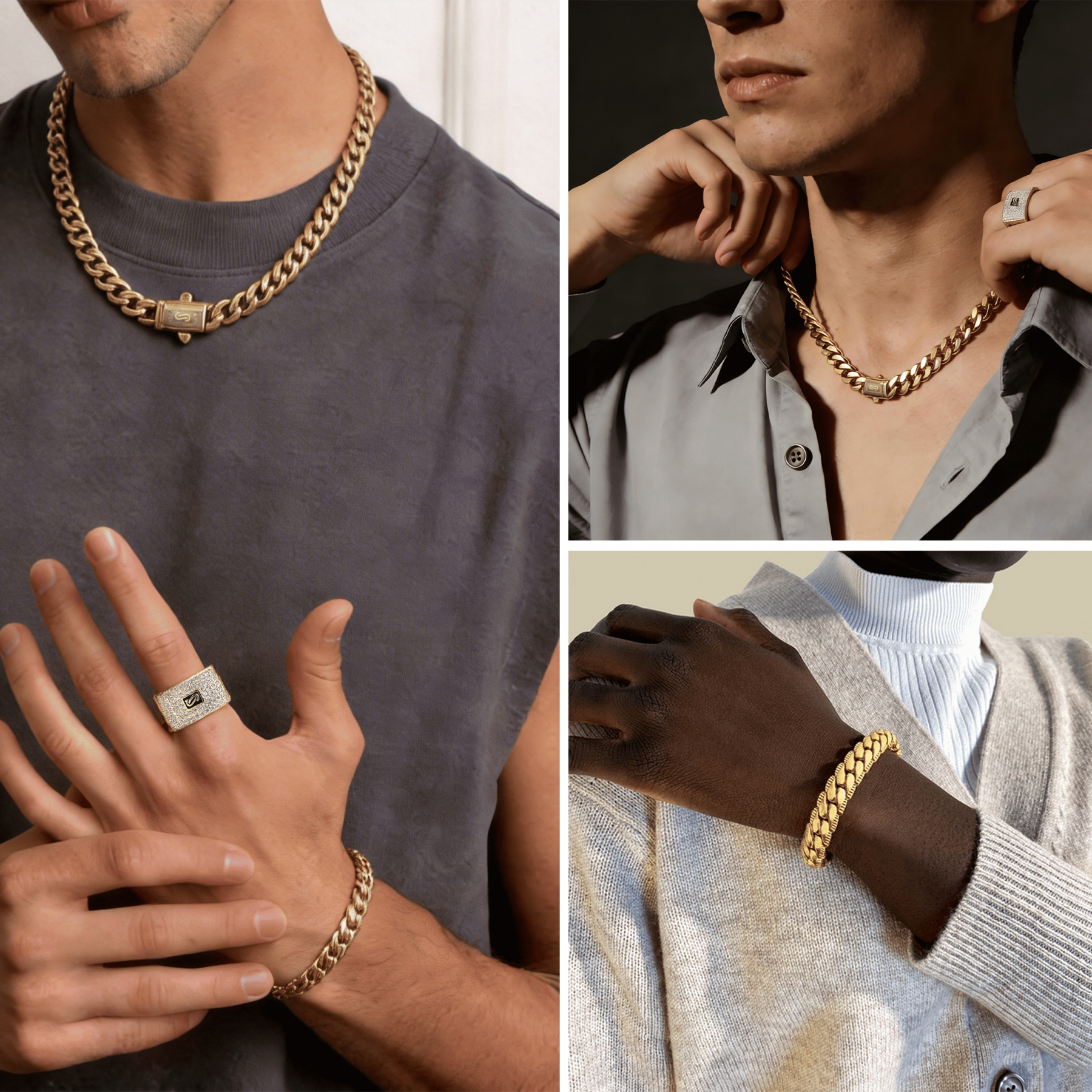 musthavestroe Real Gold-Plated Royal Monaco Cuban Necklace, Italian Jewelry for Men & Women, Gift for Fashion Lovers