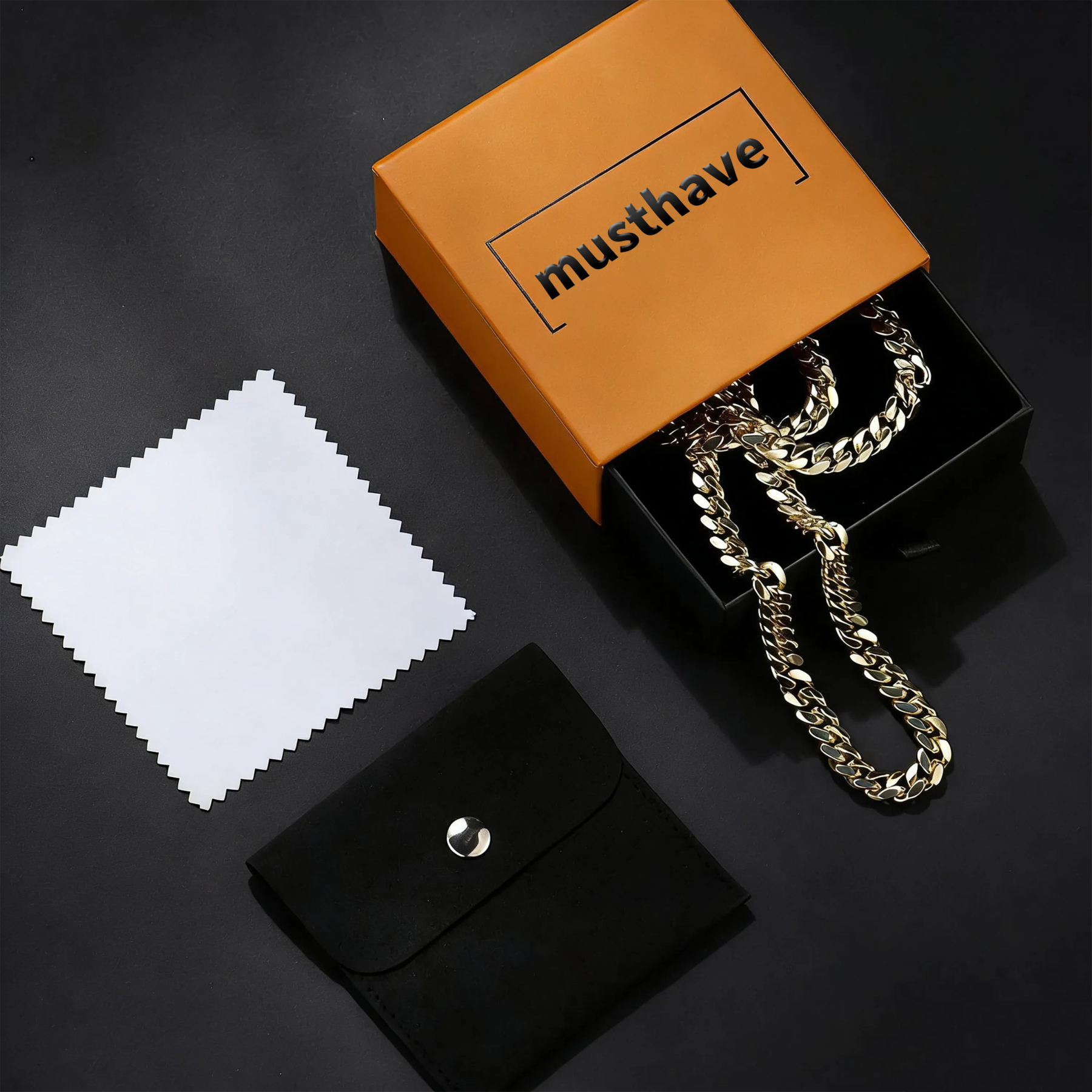 musthavestroe Real Gold-Plated Royal Monaco Cuban Necklace, Italian Jewelry for Men & Women, Gift for Fashion Lovers