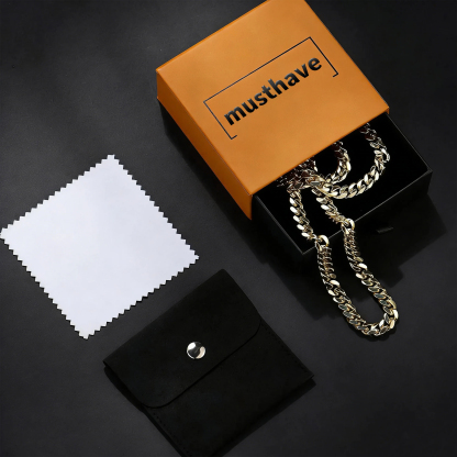 musthavestroe Real Gold-Plated Royal Monaco Cuban Necklace, Italian Jewelry for Men & Women, Gift for Fashion Lovers