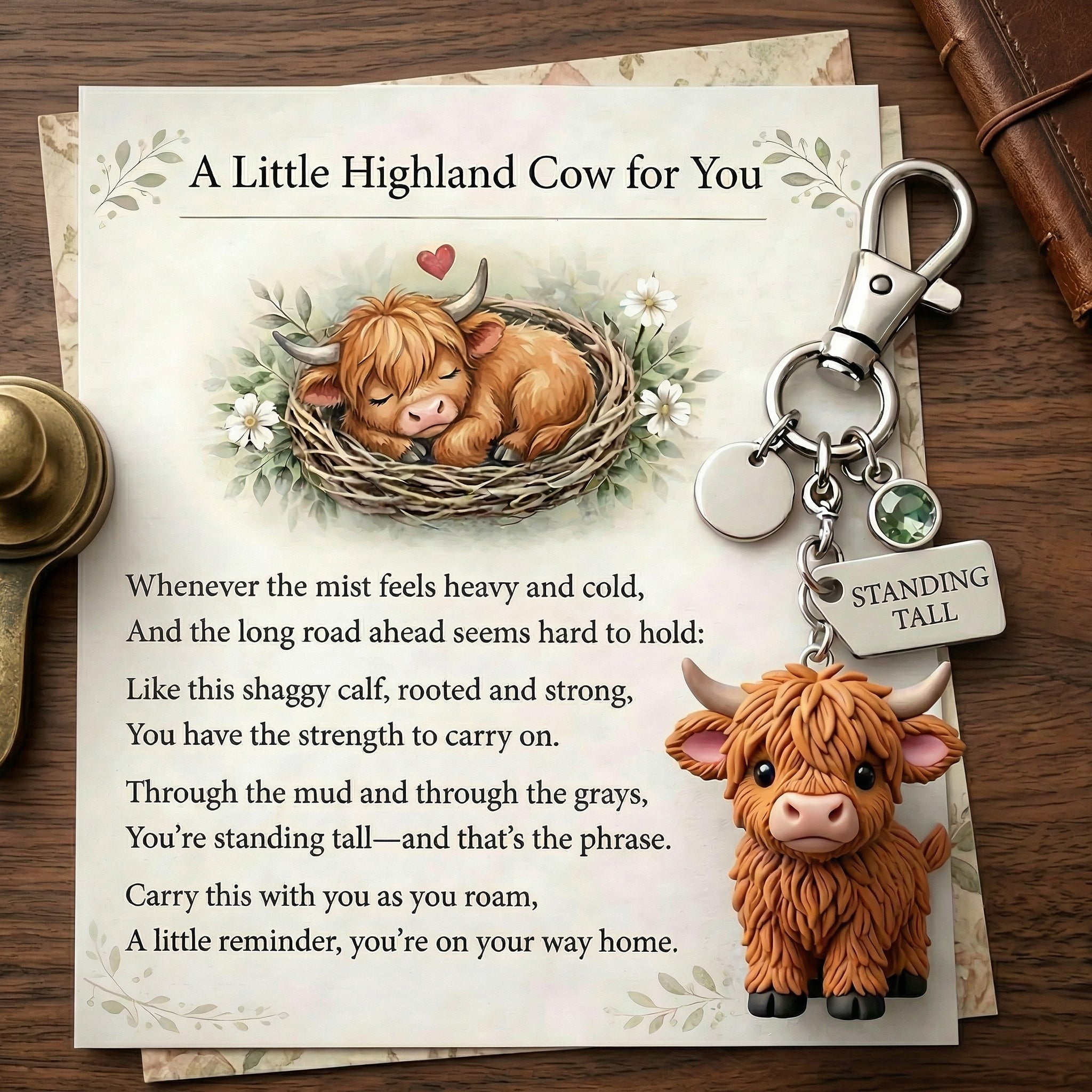 🐮 A Little Highland Cow For You Keychain: Your Daily Reminder of Quiet Strength