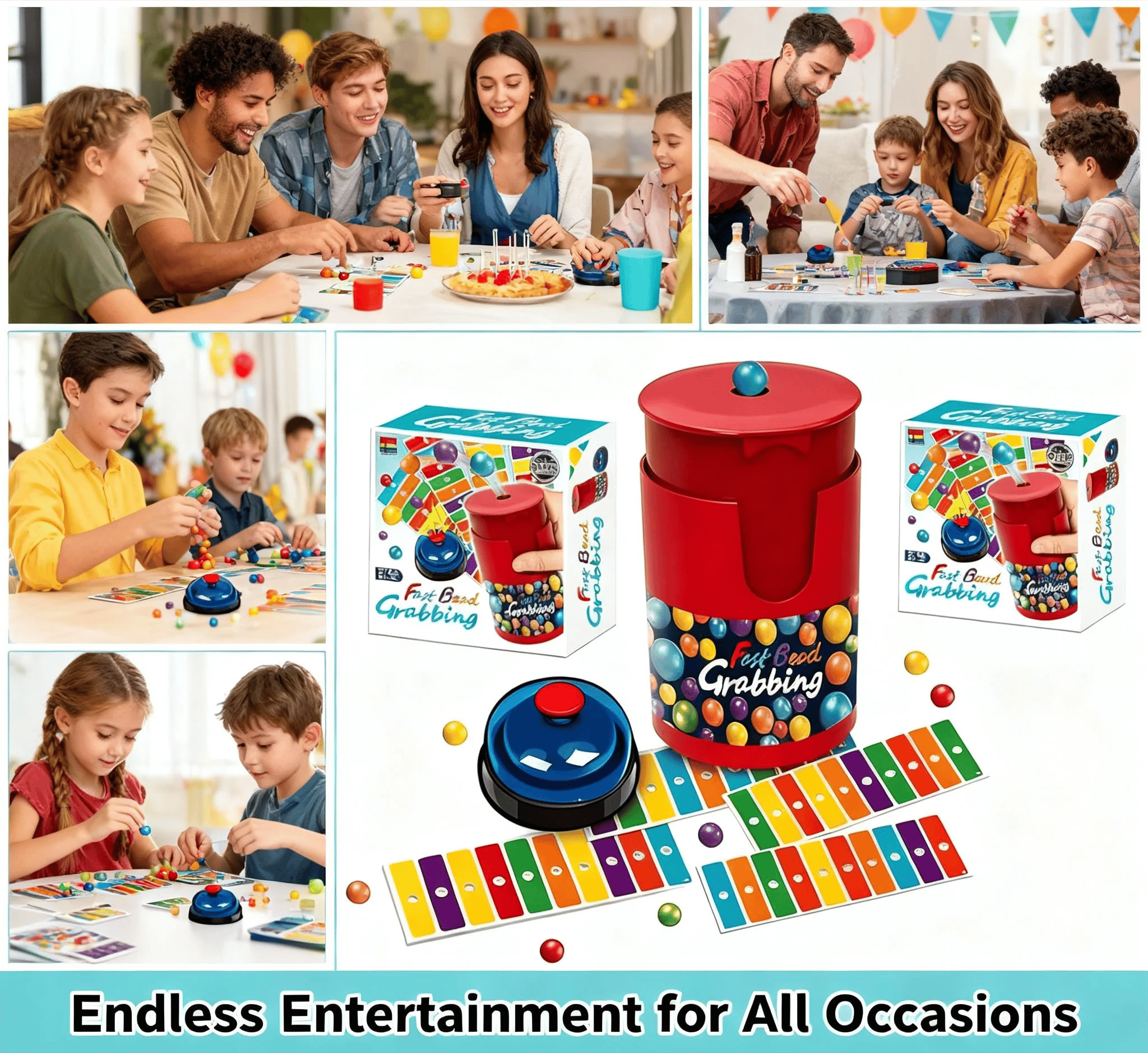 💥Fast Bead Grabbing Match Color Bingo Game🌈