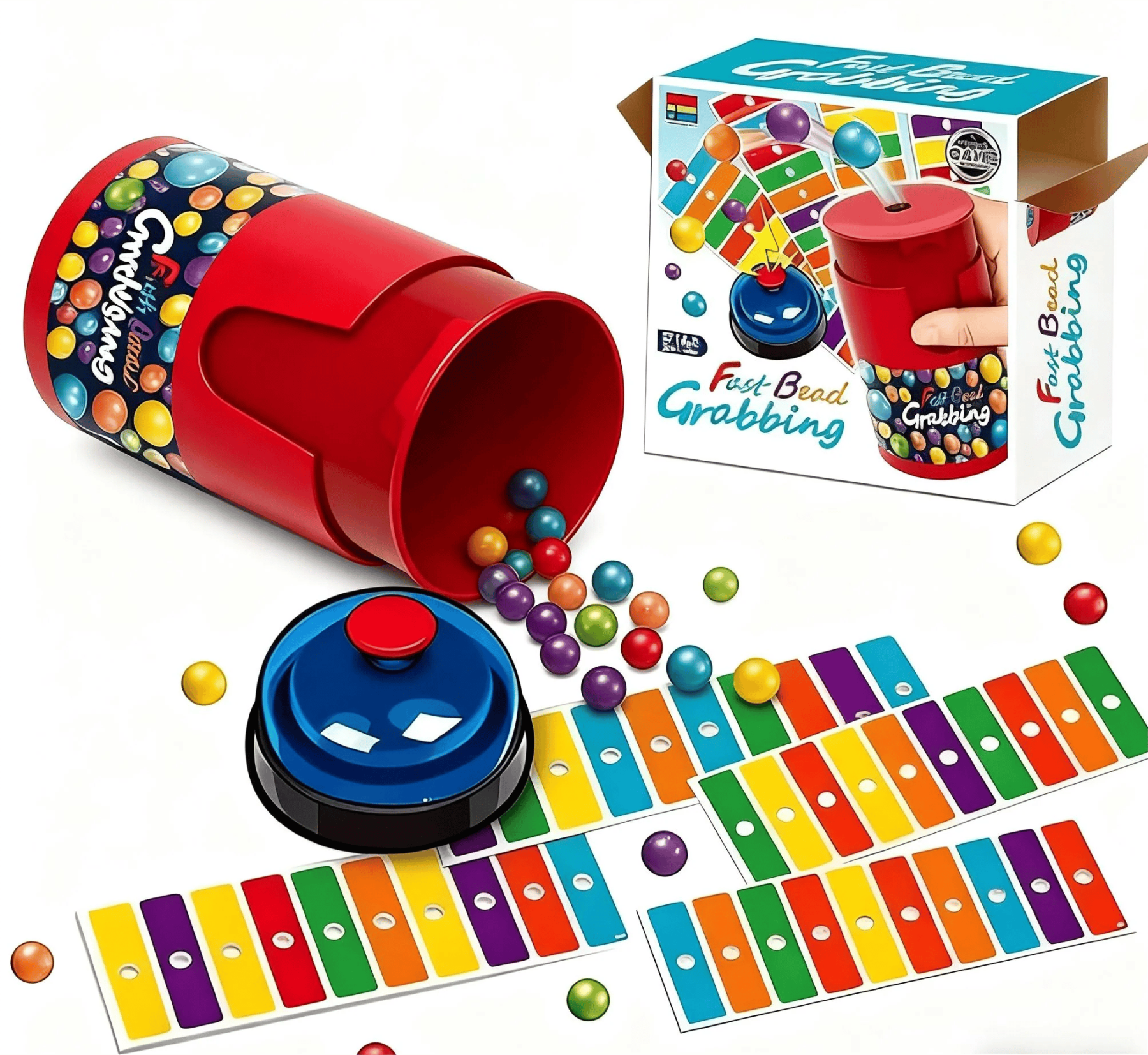 💥Fast Bead Grabbing Match Color Bingo Game🌈