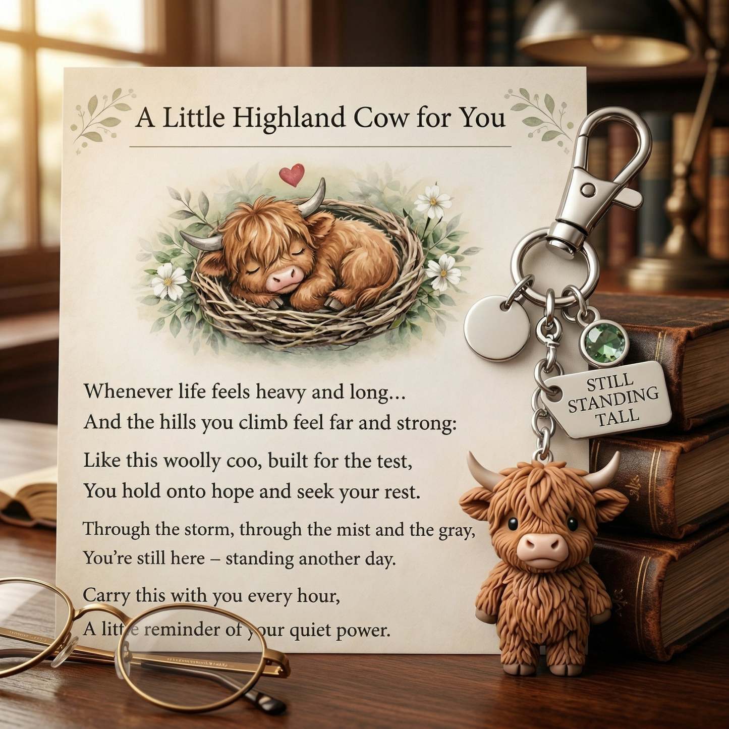 🐮 A Little Highland Cow For You Keychain: Your Daily Reminder of Quiet Strength