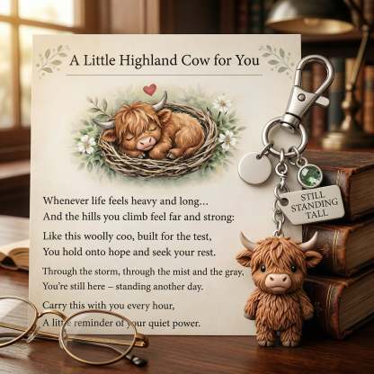 🐮 A Little Highland Cow For You Keychain: Your Daily Reminder of Quiet Strength