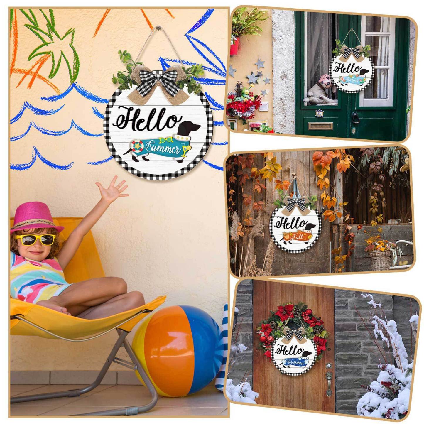 16pcs Interchangeable Dachshund Sign Dog Welcome Sign