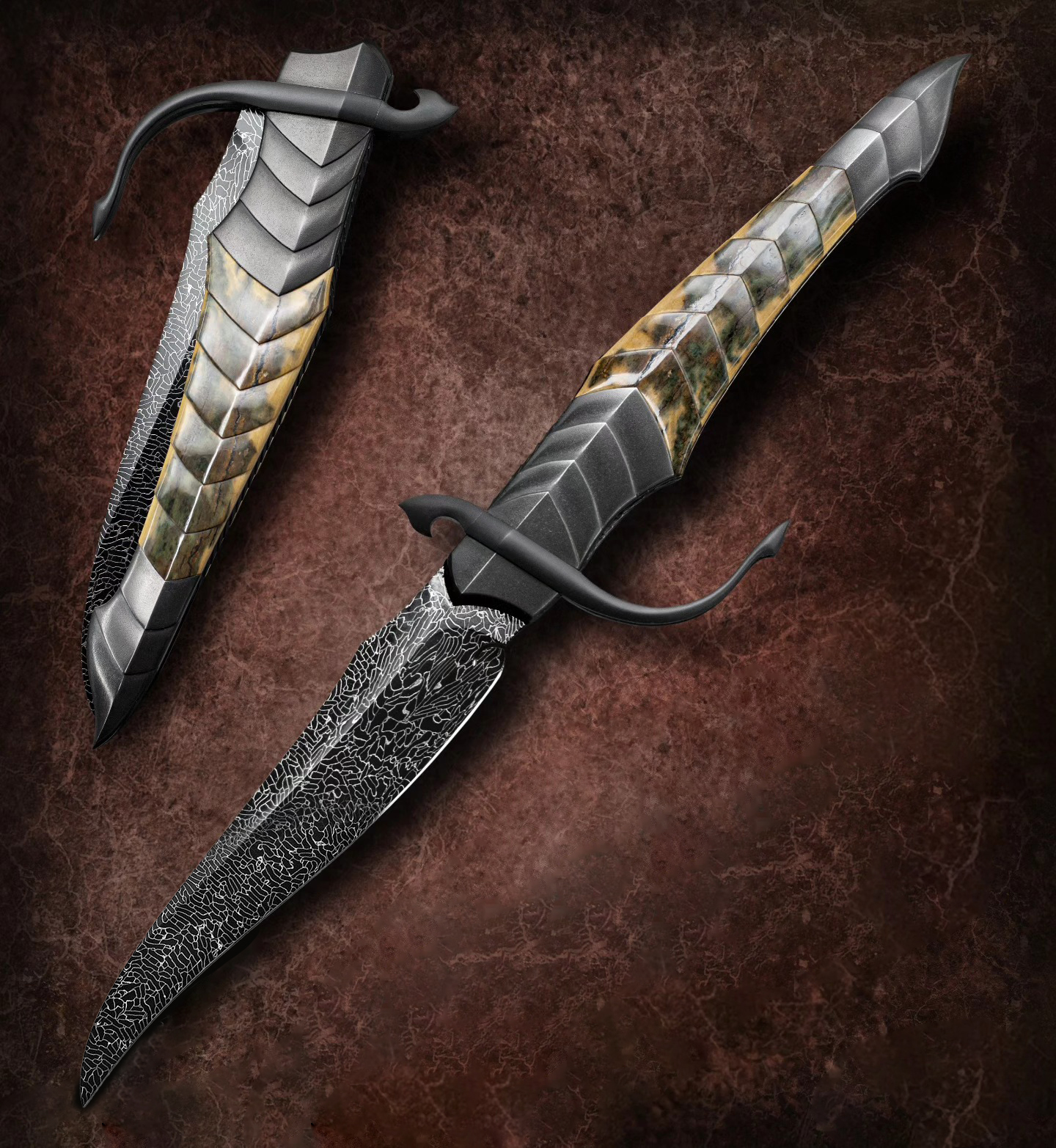 🗡️ Handcrafted Dragon Scale Knife – A Collector’s Masterpiece