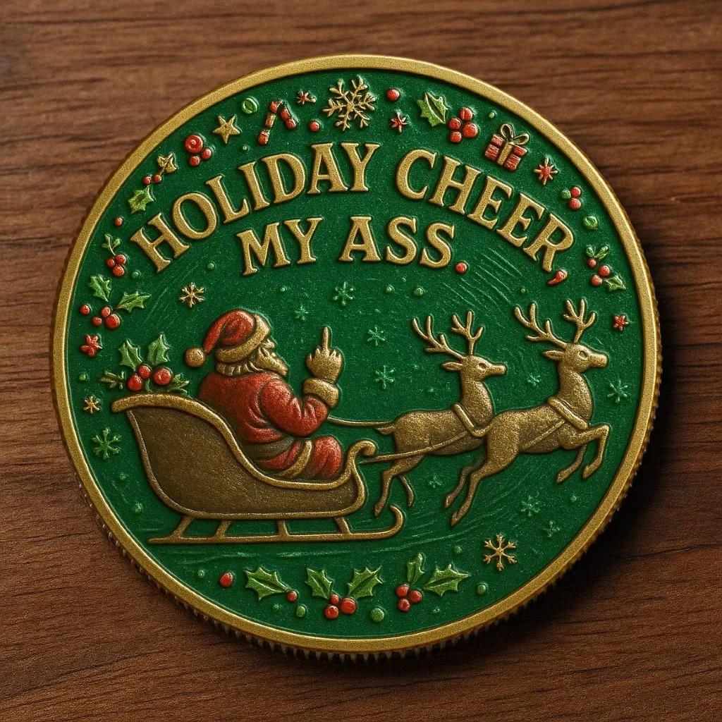 🎅 “Merry F*ing Christmas” Commemorative Coin** 🎄 For Those Who Love the Holidays… But Not Too Much 😏