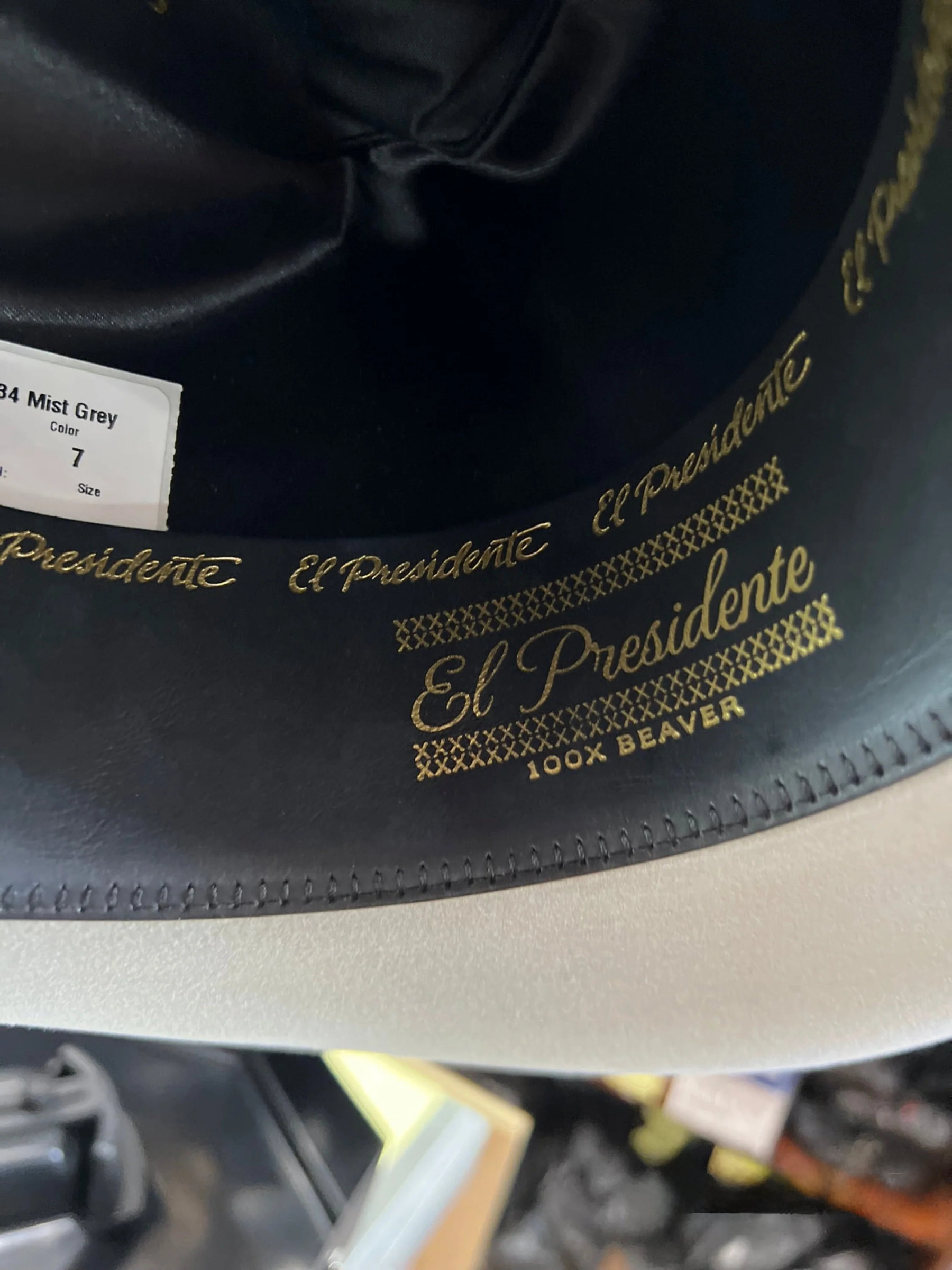 STETSON EL PRESIDENTE 100X MIST GREY COPA ALTA