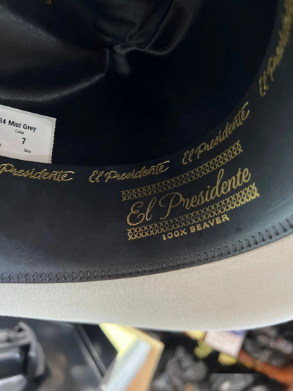 STETSON EL PRESIDENTE 100X MIST GREY COPA ALTA