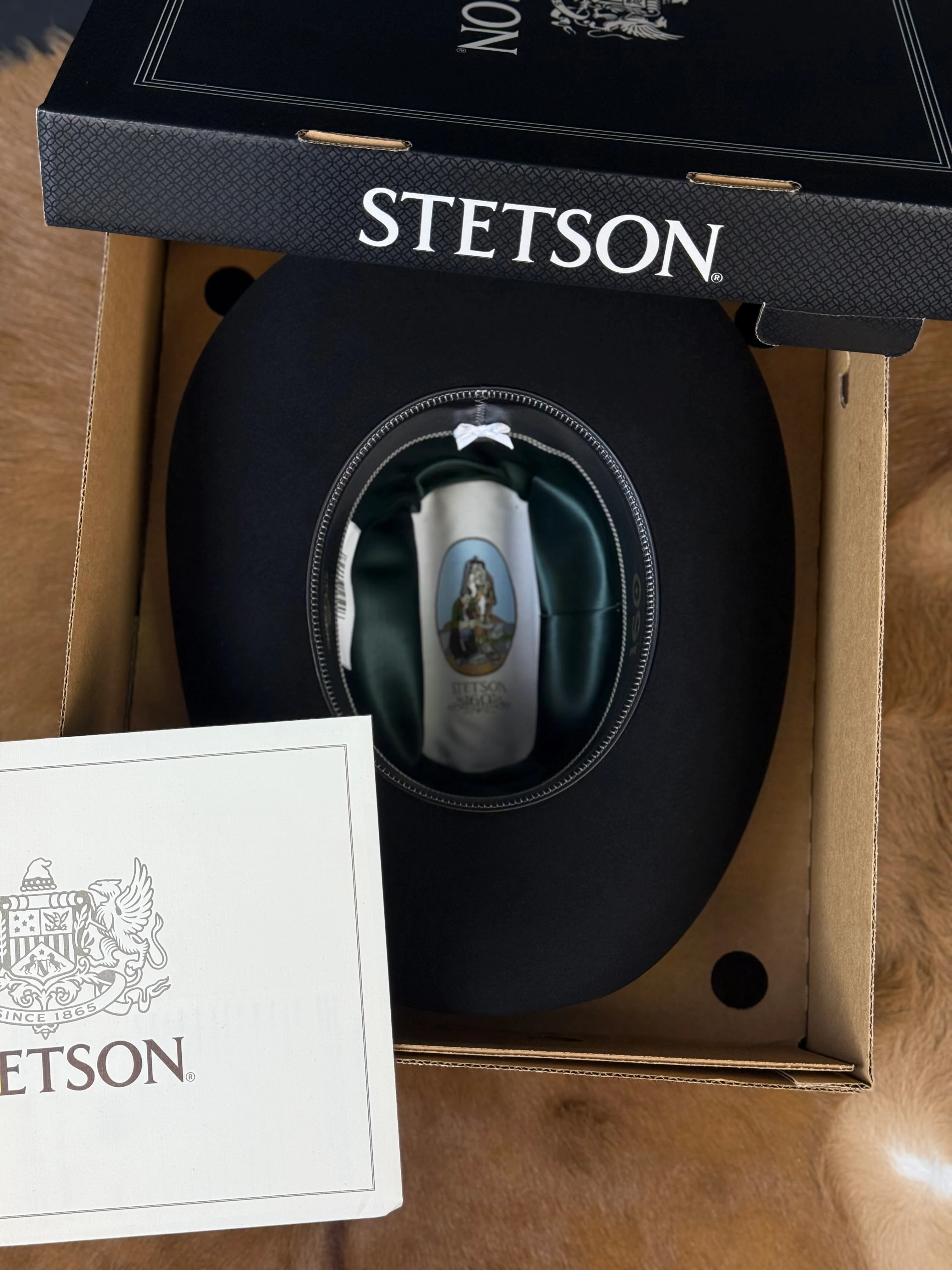 STETSON 100X THE GOLDEN EAGLE BLACK COPA ALTA PREMIUM FELT HAT