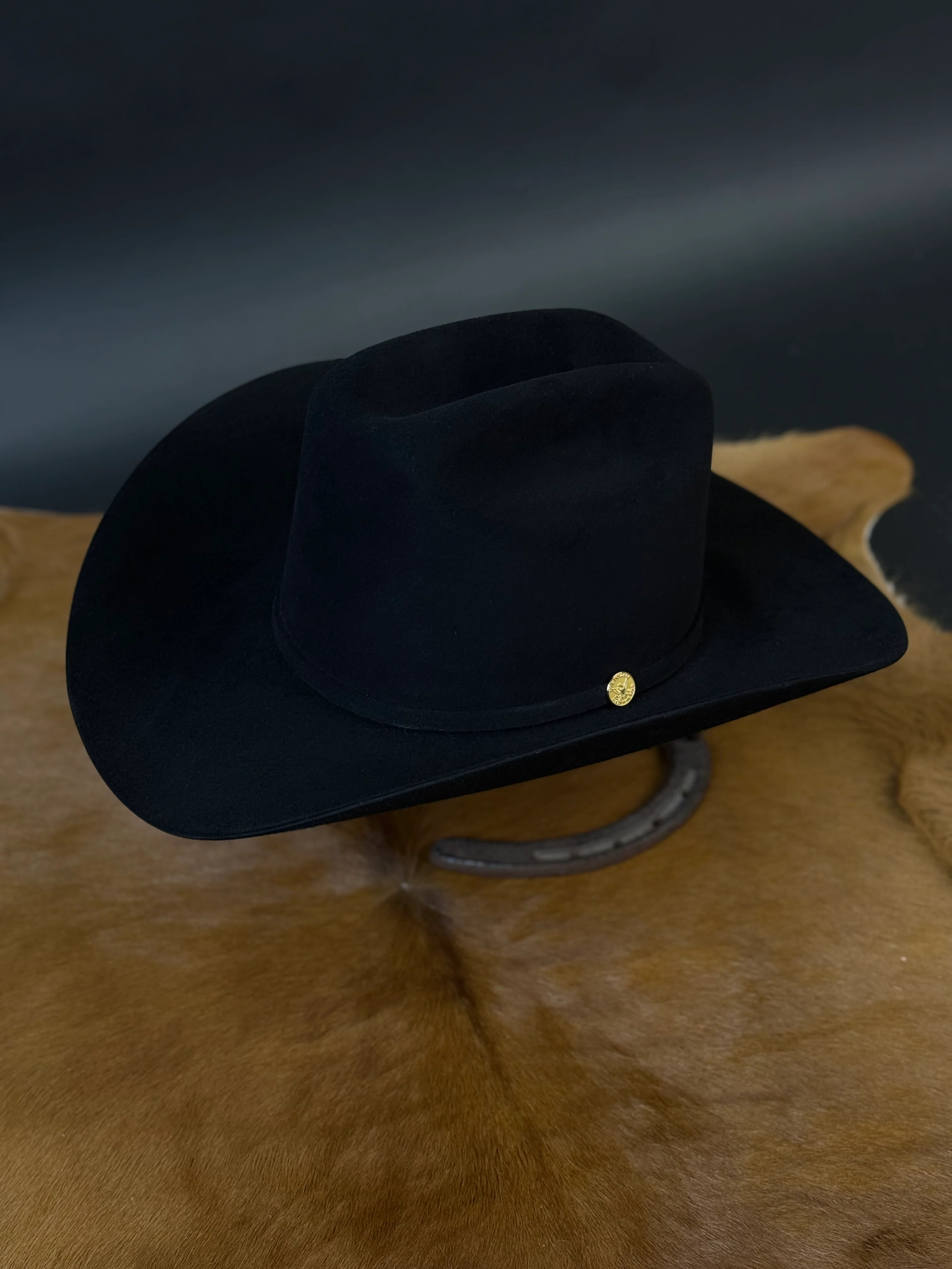 STETSON 100X THE GOLDEN EAGLE BLACK COPA ALTA PREMIUM FELT HAT